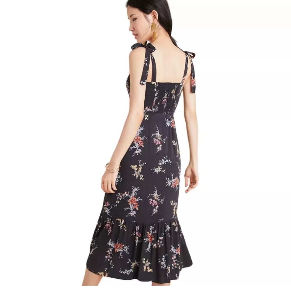 PAIGE Tolucah Floral Midi Sundress in Black. Size Small - Picture 2 of 8